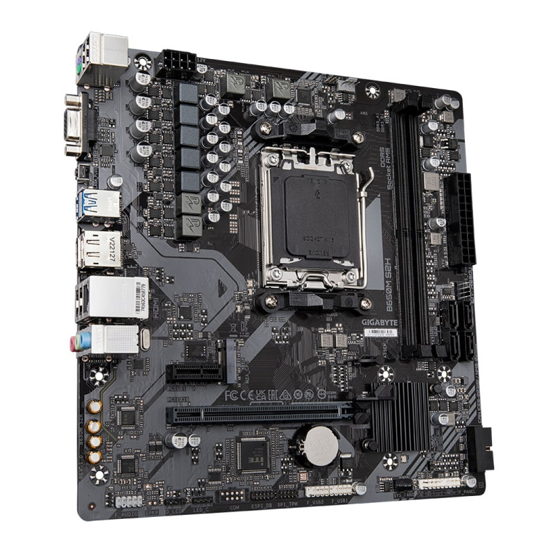 Gigabyte B650M S2H, S.AM5, 2×DDR5/ 6400 MHz(OC), PCIe 4.0, D-SUB/HDMI/DP, mATX