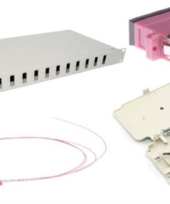 NFO Patch Panel 1U 19" Closed - Multimode 12x SC OM4 Duplex Adapter Pigtail kazeta SET