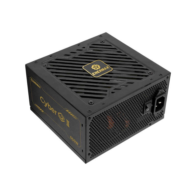 Enermax 650W CyberG II, ATX 3.1, 80+ GOLD, 2×PCIe, 4×SATA, 24-pina, 120mm ventilator