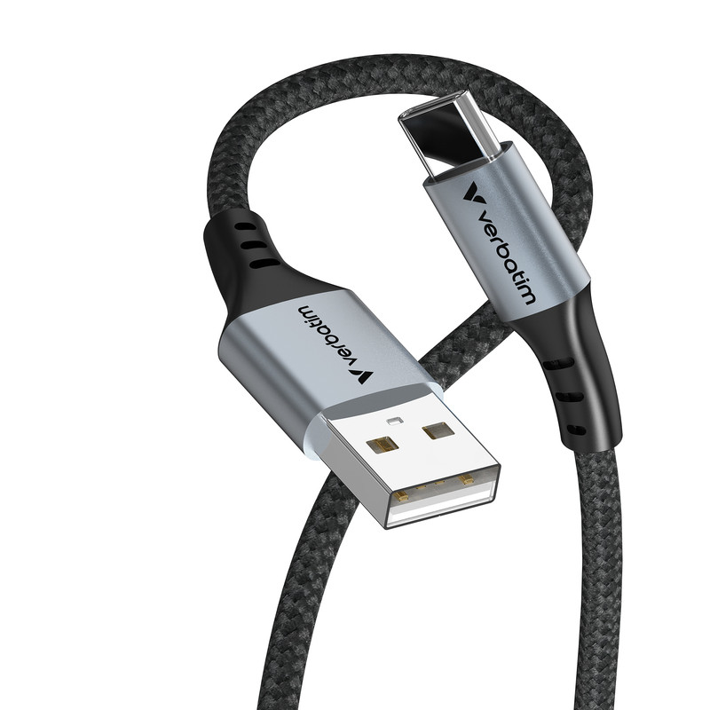 Verbatim Sync & Charge kabel USB-A na USB-C, M/M, 18W QC3.0, crni, 1.2m