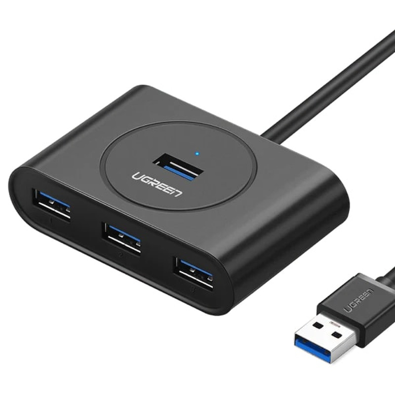 UGREEN 4-portni USB-A HUB, 4×USB-A 3.0, crni, 1.0m