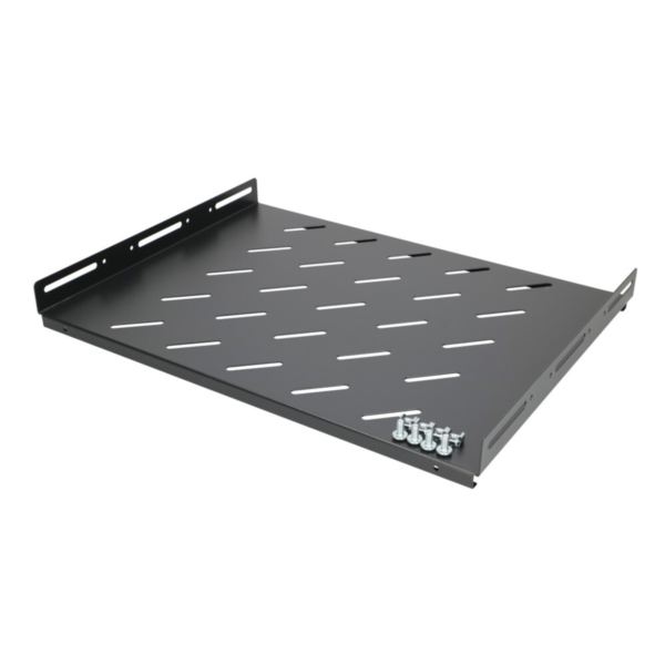 Extralink 1U 350mm Fixed shelf, 19", 490x360mm, for 600mm depth cabinets, Black