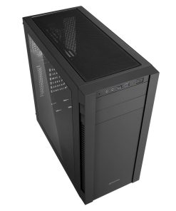 Sharkoon S25-W Midi Tower ATX kućište, prozirna bočna stranica, bez napajanja, plavi LED, crno