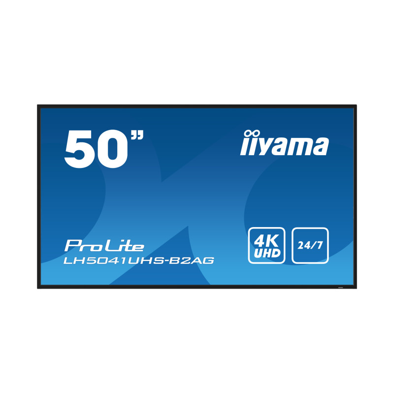 IIYAMA 50" LH5041UHS-B2AG 4K UHD (3840x2160) VA Signage 24/7, 500 cd/m2, 5000:1, non Android, media play USB, LAN control