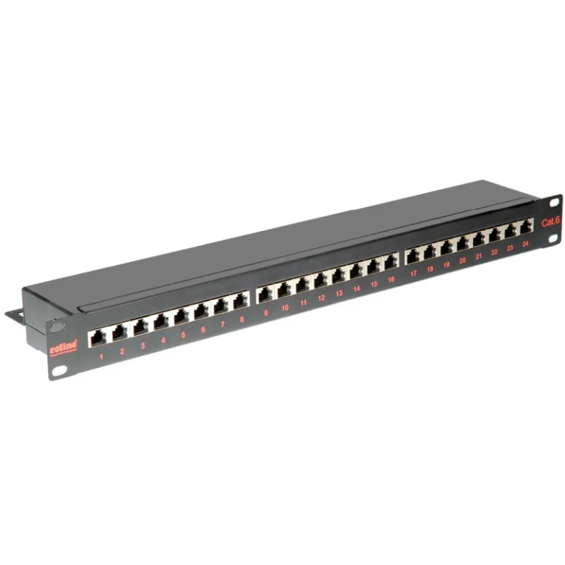 Roline Cat.6/Class E 19" Patch Panel 24-porta STP, crni