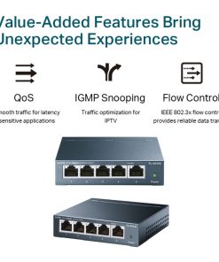 TP-Link 5-port Gigabit Desktop preklopnik (Switch), 5×10/100/1000M RJ45 ports, metalno kućište