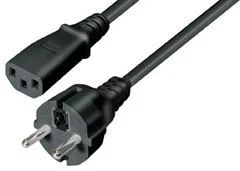 NaviaTec Schuko plug - IEC 320 C13 Jack black 5m