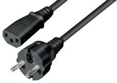 NaviaTec Schuko plug - IEC 320 C13 Jack black 5m