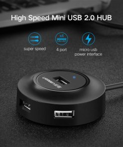 UGREEN 4-portni USB-A HUB 4×USB-A 2.0, crni, 1.0m