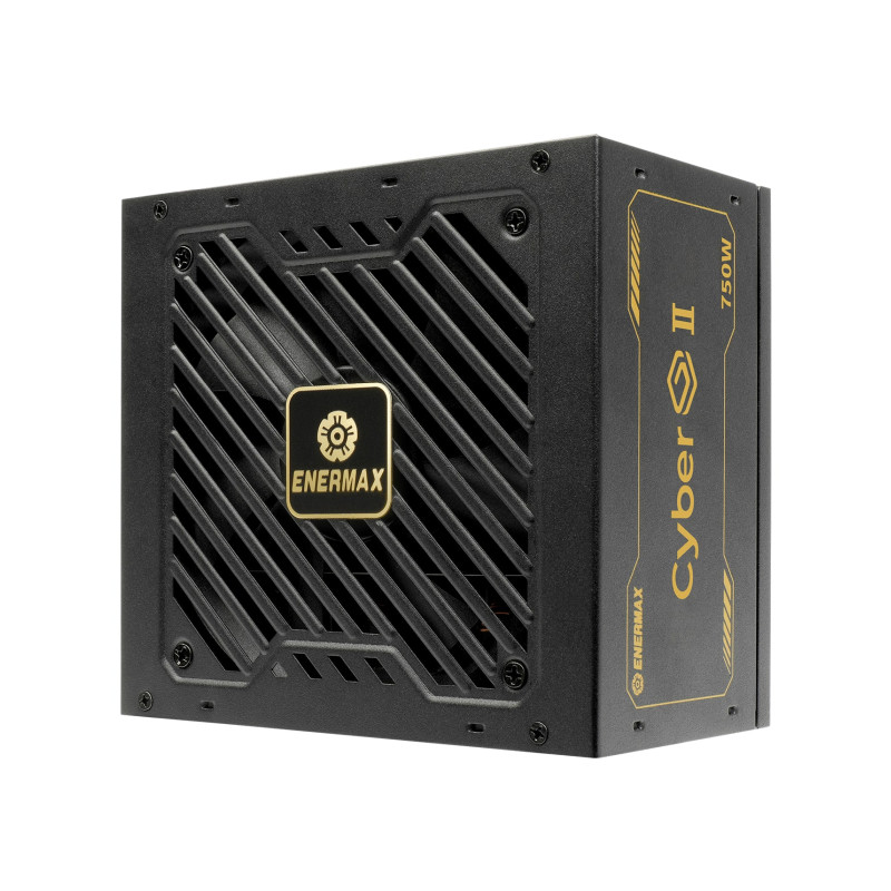 Enermax 750W CyberG II, ATX 3.1, 80+ GOLD, 2×PCIe, 5×SATA, 24-pina, 120mm ventilator