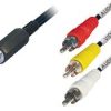 Transmedia Adapter Cable 4 way plug 3,5 mm to 3x RCA-plug, 2,0 m