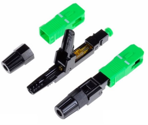 NFO Connector - fiber optic fast connector, SM 9 125, SC APC