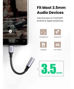 UGREEN adapter USB-C na 3.5mm, 10cm