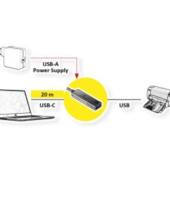 Roline VALUE USB2.0 aktivni produžni kabel A-C, 20m