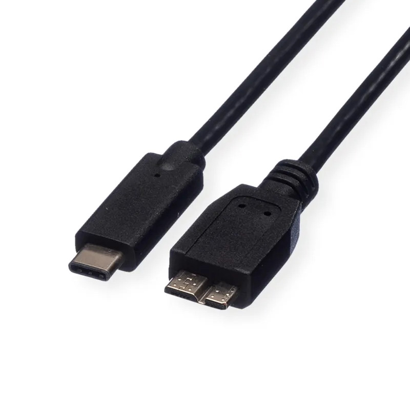 Roline USB3.1 kabel TIP C-microB M/M, 0.5m, crni