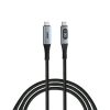 Verbatim Sync & Charge kabel USB C na USB C sa zaslonom, M/M, 100W PD3.0 /QC3.0, crni, 1.2m