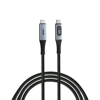 Verbatim Sync & Charge kabel USB C na USB C sa zaslonom, M/M, 100W PD3.0 /QC3.0, crni, 1.2m