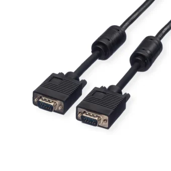 Roline VGA HQ kabel (feritna jezgra), HD15 M/M, 10m, crni