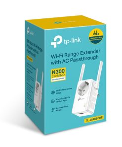 TP-Link bežični pojačivač dometa (Universal Range Extender) 300Mbps, (2.4GHz), 802.11b/g/n, 1×RJ45 10/100, 2×vanjske antene fiksne, range extender tipka, dodatna utičnica