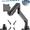 Transmedia Movable Desk bracket for large monitors, 24" - 57"