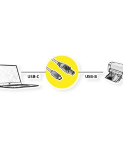 Roline USB2.0 Kabel TIP C, C - B, M/M, 3m, crni