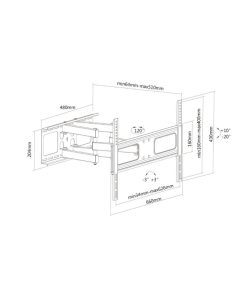 Roline VALUE zidni podesivi nosač za TV 37"-70", nosivost 50kg, crni