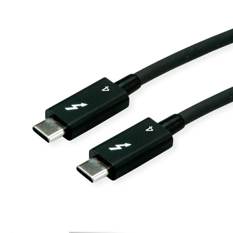Roline USB-C Thunderbolt 4 kabel, 40Gbit/s, 100W, C-C, M/M, pasivni, 1.0m, crni