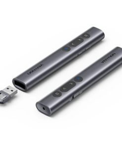 Vention Wireless PowerPoint Presentation Clicker with Red Laser Pointer – Gray