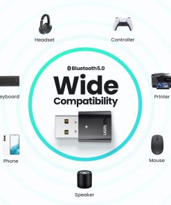 UGREEN Bluetooth 5.0 adapter, spajanje 5 bluetooth uređaja, domet 20m