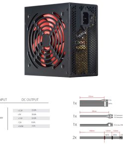 Xilence 500W RedWing R7 Edition, ATX 2.3.1, pasivan PFC, 1×PCIe, 4×SATA, 20+4-pina, 120mm ventilator, crno