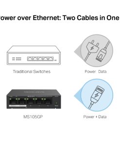 Mercusys 5-Port Gigabit Desktop preklopnik (Switch) 4× Gigabit PoE+, 1× Gigabit Non-Po, Plug & Play, metalno kučište