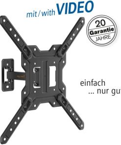 Transmedia Highly flexible TV wall bracket, 23" - 65", Black