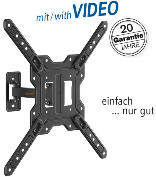 Transmedia Highly flexible TV wall bracket, 23" - 65", Black