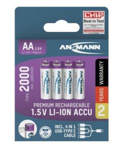 Ansmann Li-Ion batteries AA type 2000 (min. 1800 mAh) 4pcs. paper blister