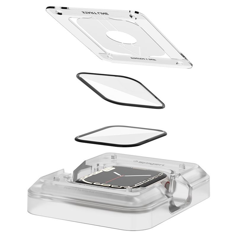 Spigen ProFlex EZ Fit, zaštitno staklo za Apple pametni sat, 2 kom + okvir za poravnanje - Apple Watch 9/8/7 41mm (AFL04052)