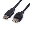 Roline USB2.0 kabel TIP A-A M/F 3.0m, crni (produžni)
