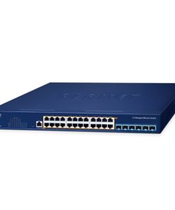 PLANET Layer 3 24-Port 2.5GBASE-T 95W 802.3bt PoE + 6-Port 10GBASE-X SFP+ Managed Ethernet Switch, 720W PoE budget, hardware-based Layer 3 RIPv1/v2, OSPFv2 dynamic routing