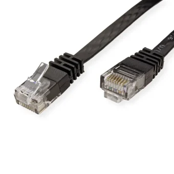 Roline VALUE UTP mrežni flat kabel Cat.6/Class E, 2.0m, crni