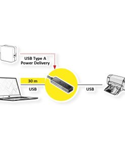 Roline VALUE USB2.0 aktivni produžni kabel A-A, M/F, 30m