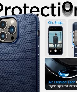 Spigen Liquid Air, zaštitna maska za telefon, tamno plava - iPhone 14 Pro Max