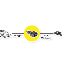 Roline VALUE adapter, USB 3.2 Gen1 (C) na USB 3.1 Gen1 (A), M/F, OTG, crni