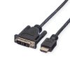 Roline DVI kabel, DVI-D (18+1) - HDMI, M/M, crni, 1 m
