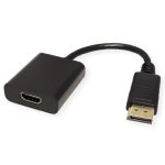 Roline VALUE adapter/kabel DisplayPort - HDMI, M/F, v1.4, HDR 10, 4K60, 0.15m