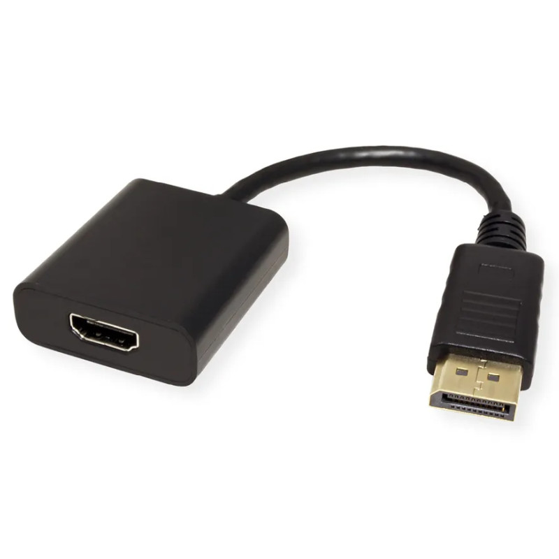 Roline VALUE adapter/kabel DisplayPort - HDMI, M/F, v1.4, HDR 10, 4K60, 0.15m