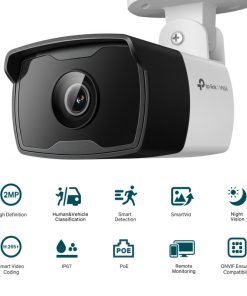 TP-Link vanjska IP Dome kamera, H.265+ video, 3MP, 2.8mm leća, RJ45, PoE, Night Vision, detekcija pokreta, vodootporna IP67, VIGI app