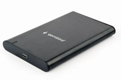 Gembird USB 3.1 2.5'' enclosure with USB Type-C port, brushed aluminum, black