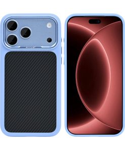 Rixus Mag Carbon With MagSafe Compatible For Apple iPhone 17 Pro Max, 18 Pro Max Light Blue
