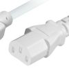 Transmedia IEC 60320 C14 plug-IEC 60320 C13 jack 2m, white