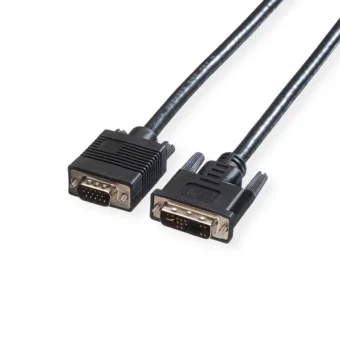 Roline DVI kabel, DVI-A (12+5) - HD15, M/M, 2.0m, crni