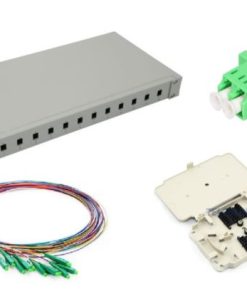 NFO Patch Panel 1U 19" Closed - Singlemode 12x LC APC Duplex Adapter Pigtail kazeta SET